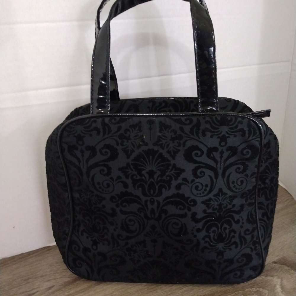 Proclaim Professional Car Black Velvet Print Cosmetic Bag